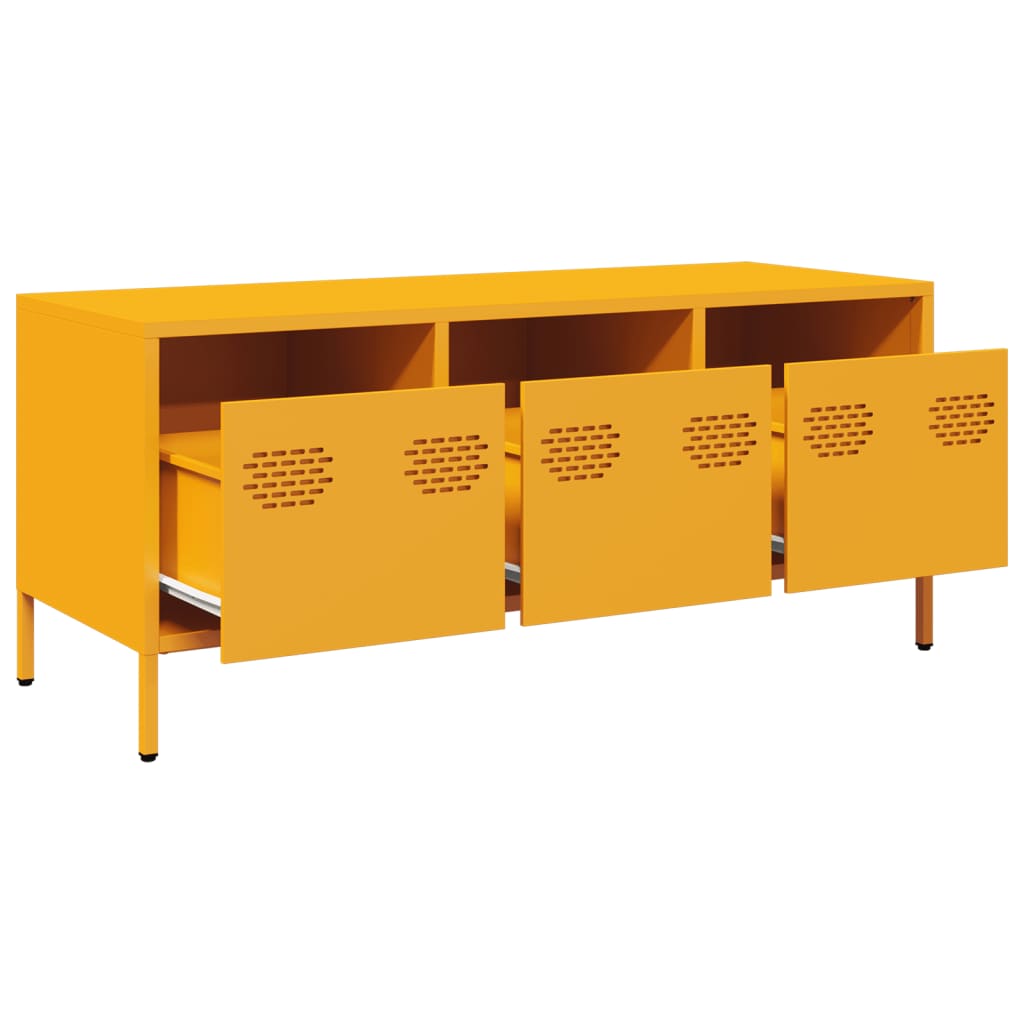 Meuble TV jaune moutarde 101,5x39x43,5 cm acier laminé à froid - XIOS