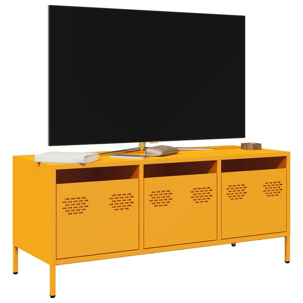 Meuble TV jaune moutarde 101,5x39x43,5 cm acier laminé à froid - XIOS