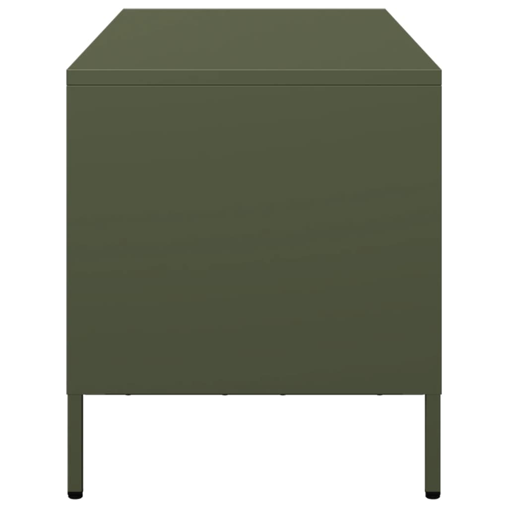 Meuble TV vert olive 101,5x39x43,5 cm acier laminé à froid - XIOS