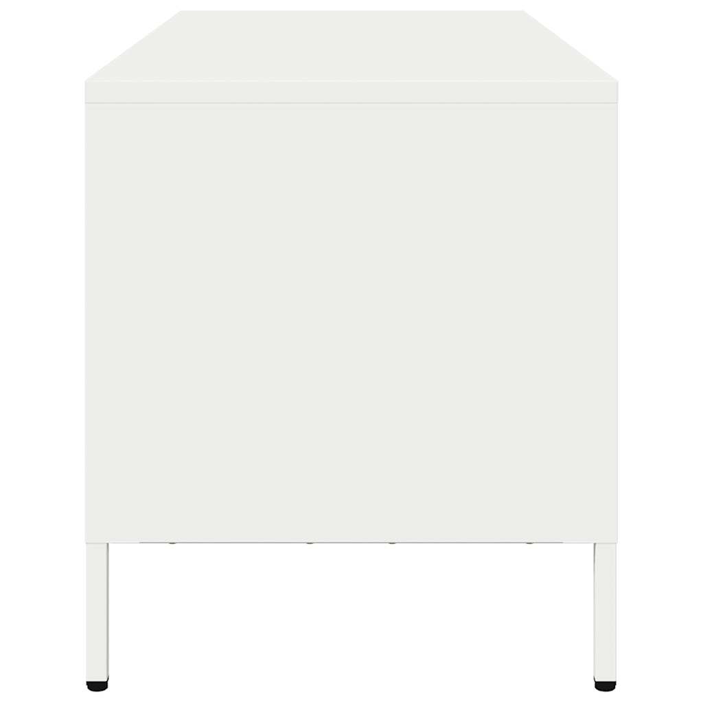 Meuble TV blanc 101,5x39x43,5 cm acier laminé à froid - XIOS