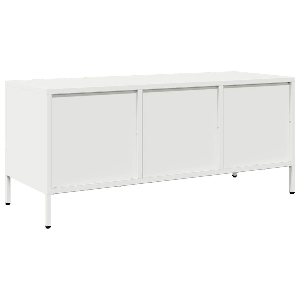 Meuble TV blanc 101,5x39x43,5 cm acier laminé à froid - XIOS