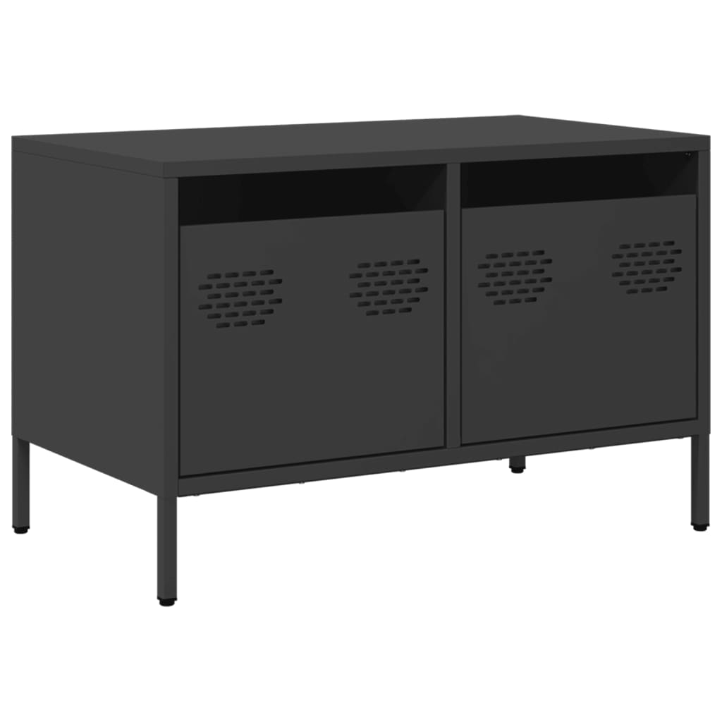 Meuble TV noir 68x39x43,5 cm acier laminé à froid - XIOS