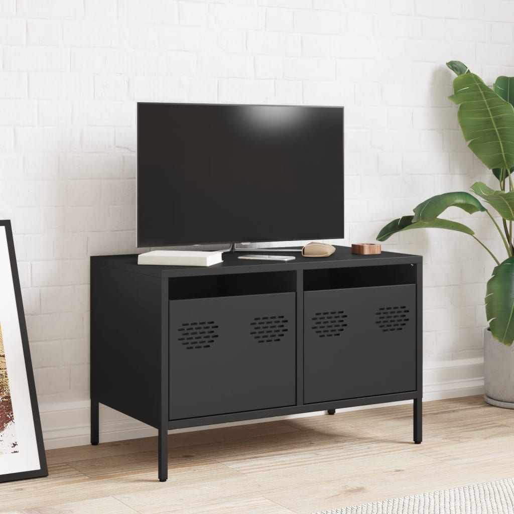 Meuble TV noir 68x39x43,5 cm acier laminé à froid - XIOS