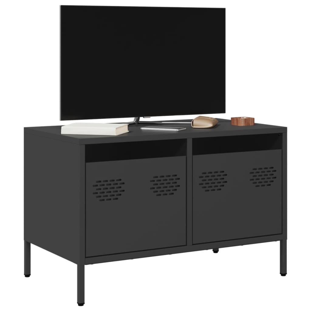 Meuble TV noir 68x39x43,5 cm acier laminé à froid - XIOS