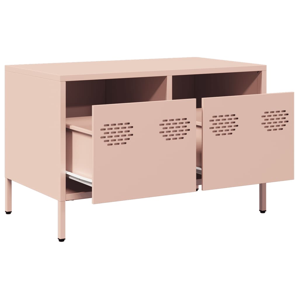 Meuble TV rose 68x39x43,5 cm acier laminé à froid - XIOS