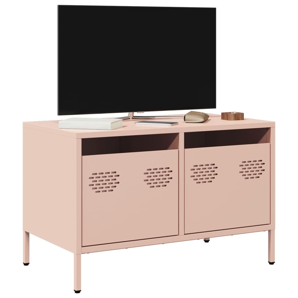 Meuble TV rose 68x39x43,5 cm acier laminé à froid - XIOS