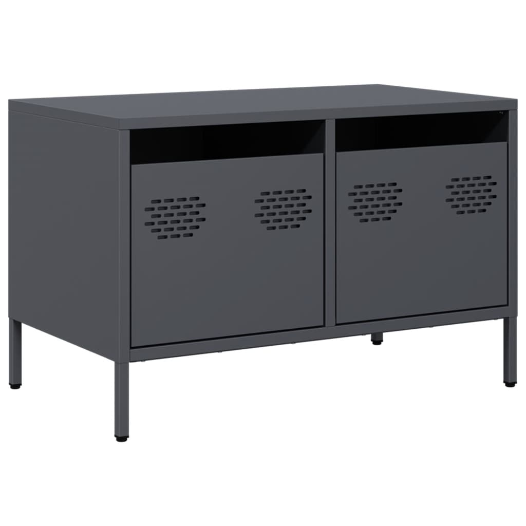 Meuble TV anthracite 68x39x43,5 cm acier laminé à froid - XIOS