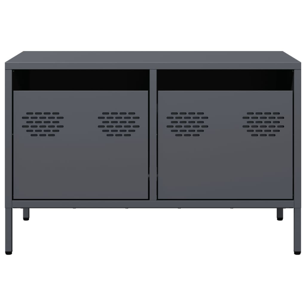 Meuble TV anthracite 68x39x43,5 cm acier laminé à froid - XIOS