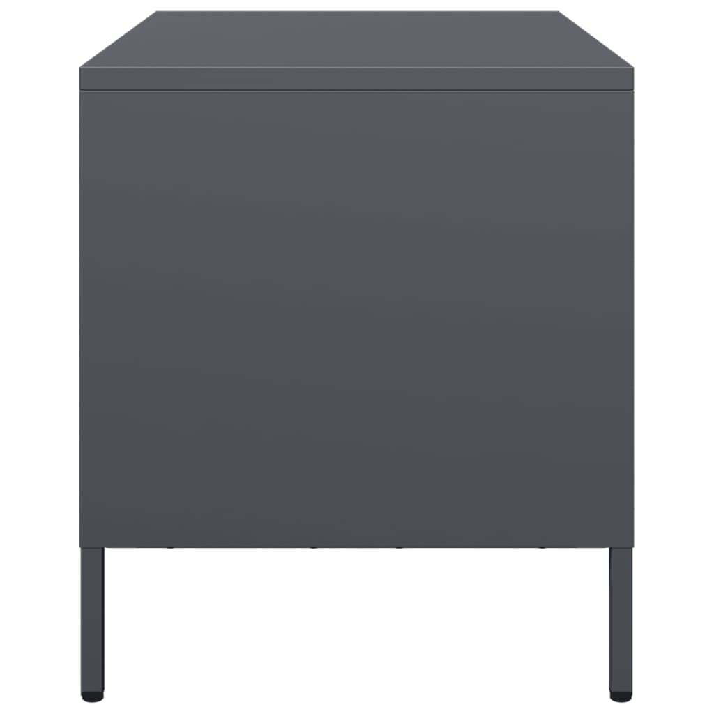 Meuble TV anthracite 68x39x43,5 cm acier laminé à froid - XIOS