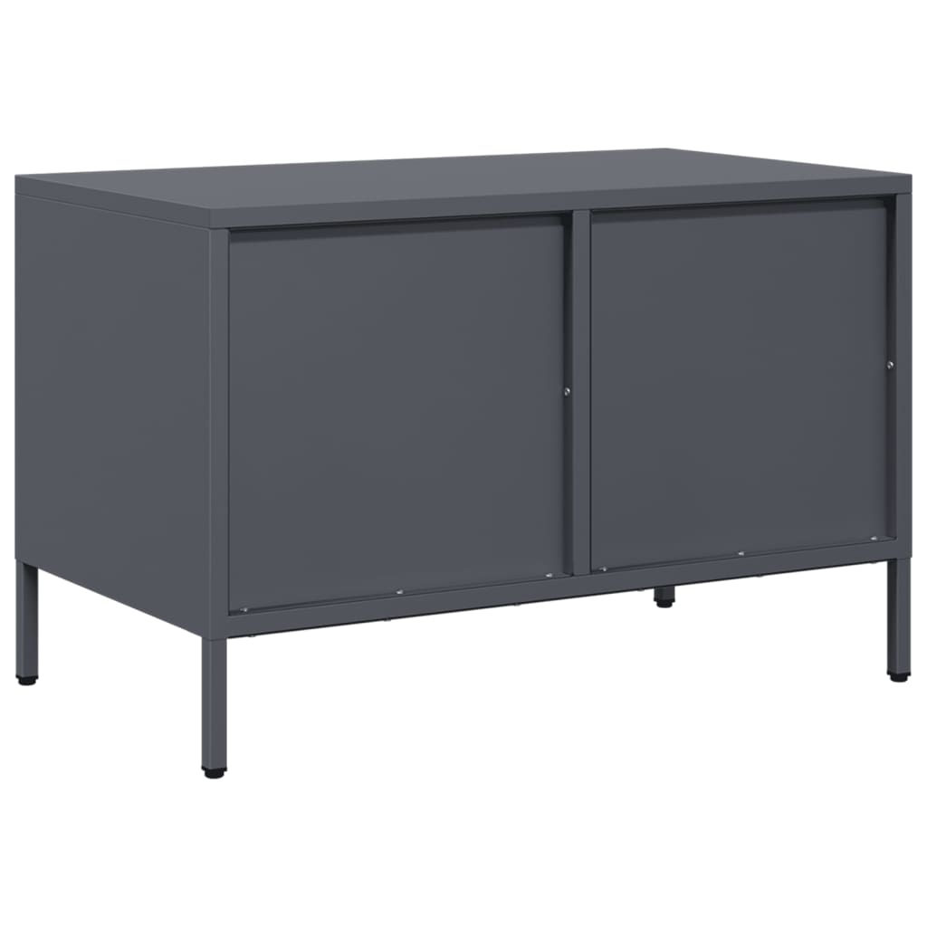 Meuble TV anthracite 68x39x43,5 cm acier laminé à froid - XIOS