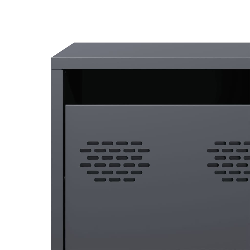 Meuble TV anthracite 68x39x43,5 cm acier laminé à froid - XIOS