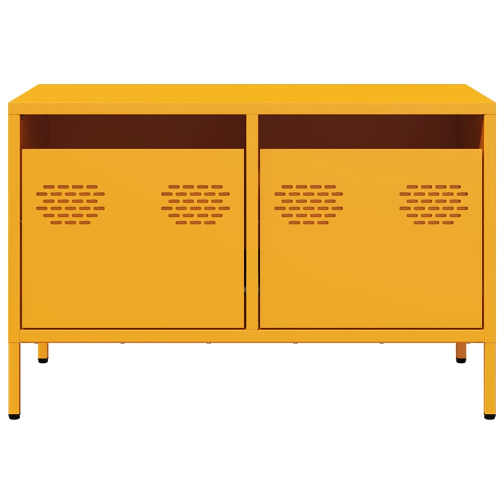 Meuble TV jaune moutarde 68x39x43,5 cm acier laminé à froid - XIOS