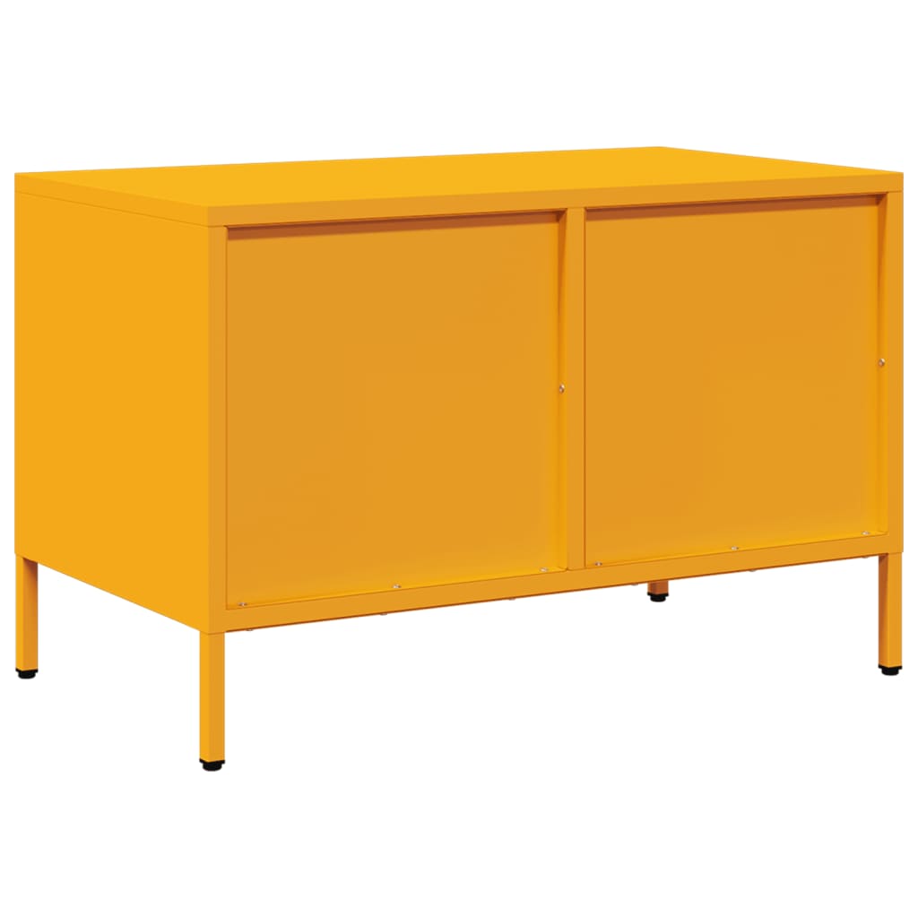 Meuble TV jaune moutarde 68x39x43,5 cm acier laminé à froid - XIOS
