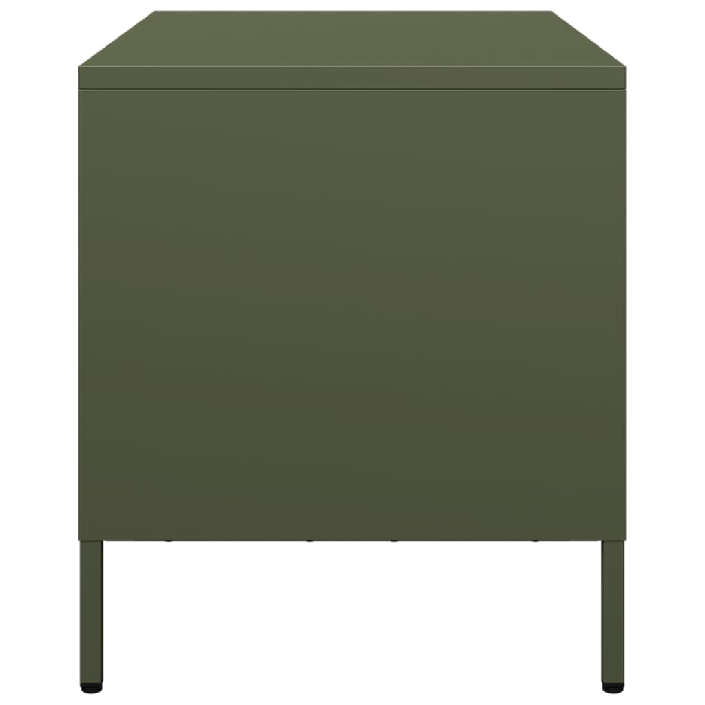 Meuble TV vert olive 68x39x43,5 cm acier laminé à froid - XIOS