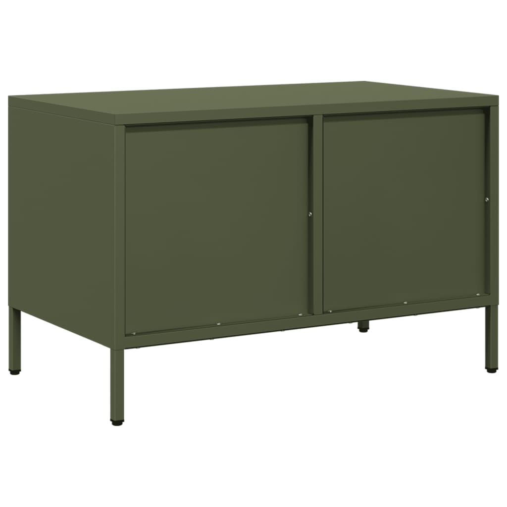 Meuble TV vert olive 68x39x43,5 cm acier laminé à froid - XIOS