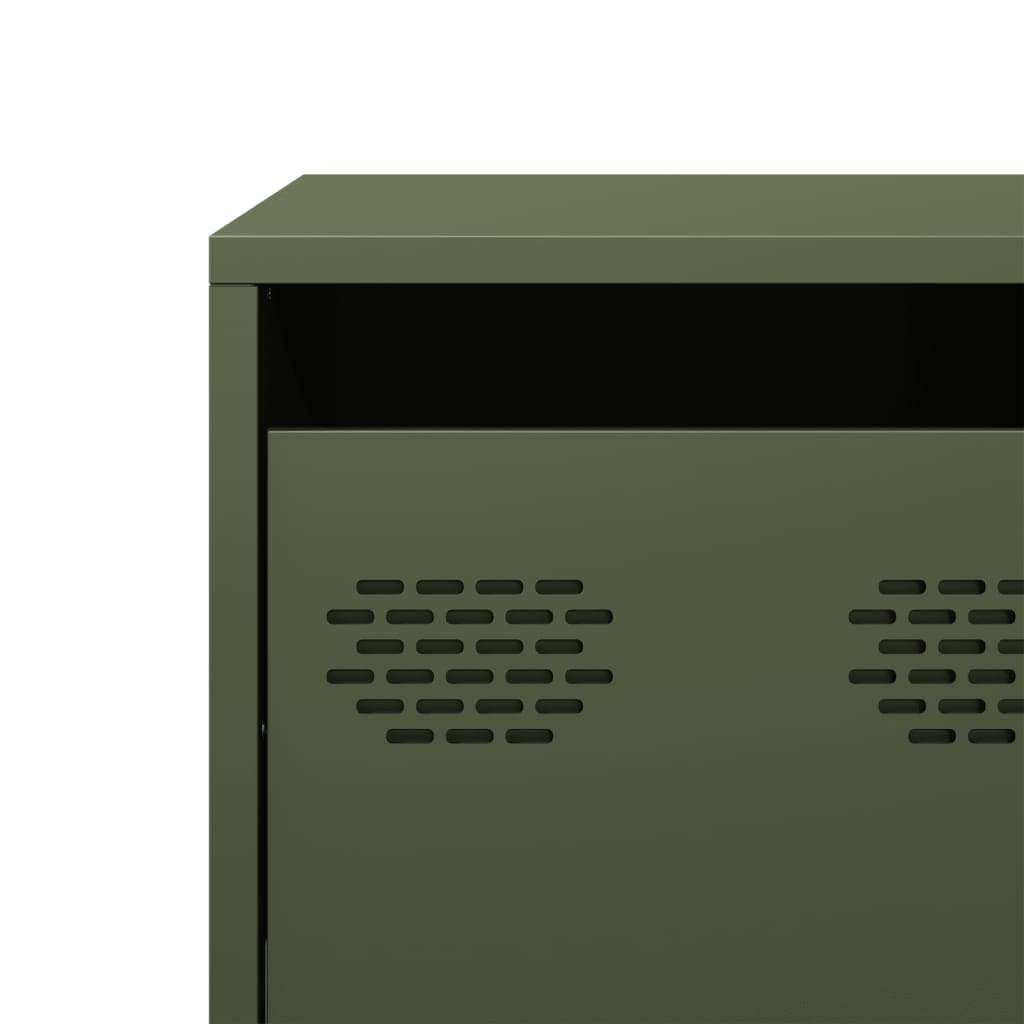 Meuble TV vert olive 68x39x43,5 cm acier laminé à froid - XIOS