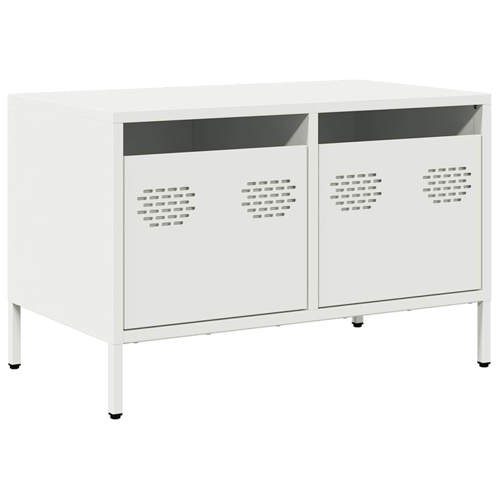 Meuble TV blanc 68x39x43,5 cm acier laminé à froid - XIOS