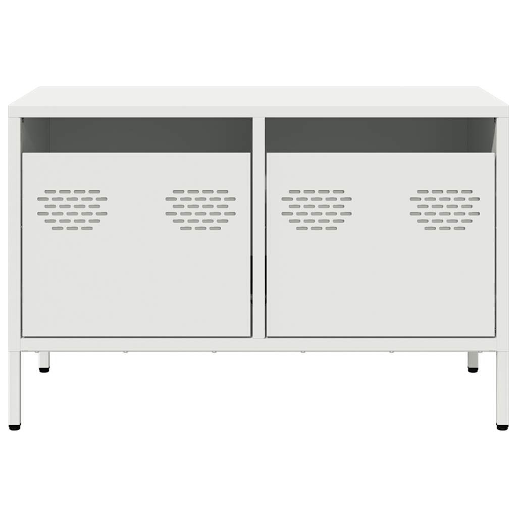 Meuble TV blanc 68x39x43,5 cm acier laminé à froid - XIOS