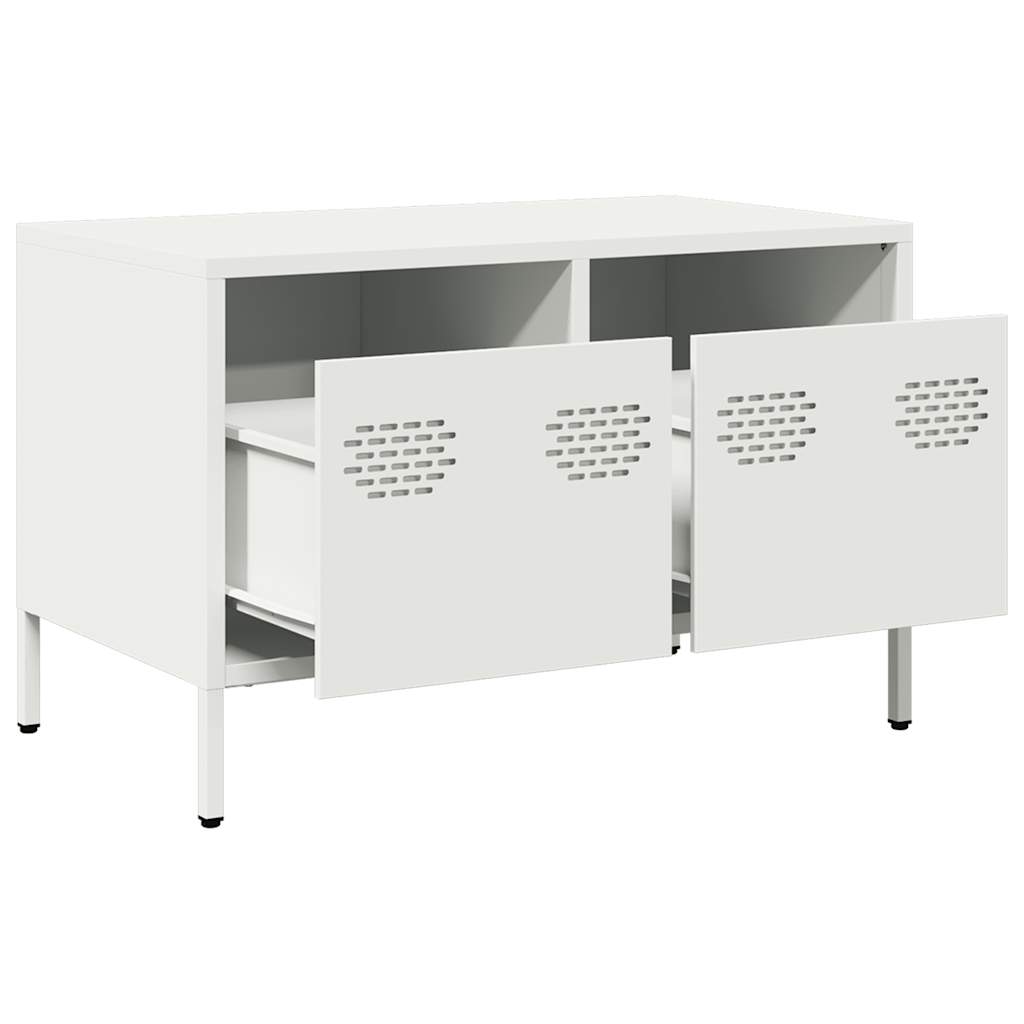 Meuble TV blanc 68x39x43,5 cm acier laminé à froid - XIOS