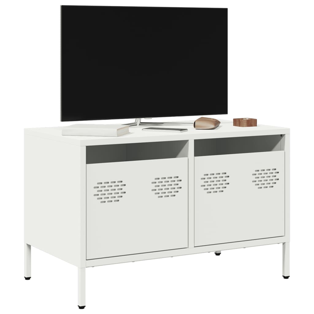 Meuble TV blanc 68x39x43,5 cm acier laminé à froid - XIOS