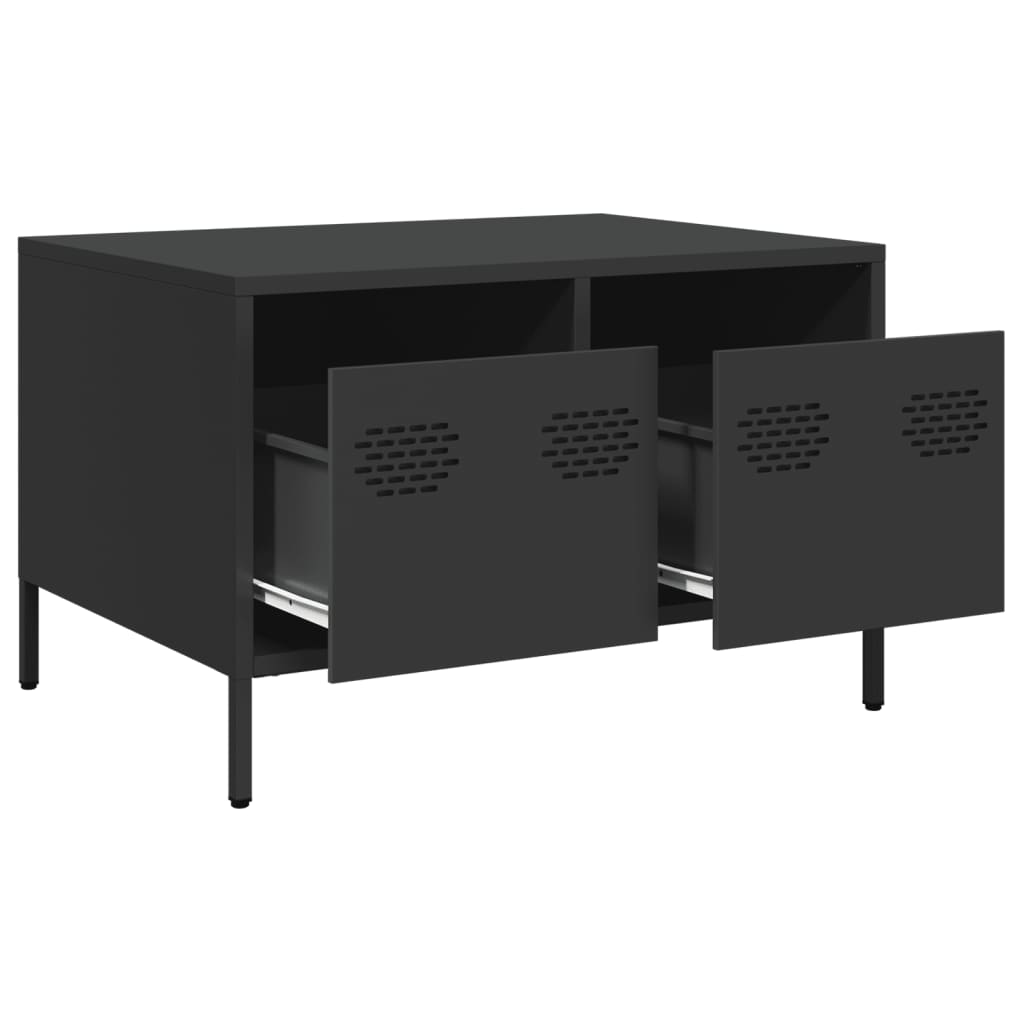 Meuble TV noir 68x50x43,5 cm acier laminé à froid - XIOS