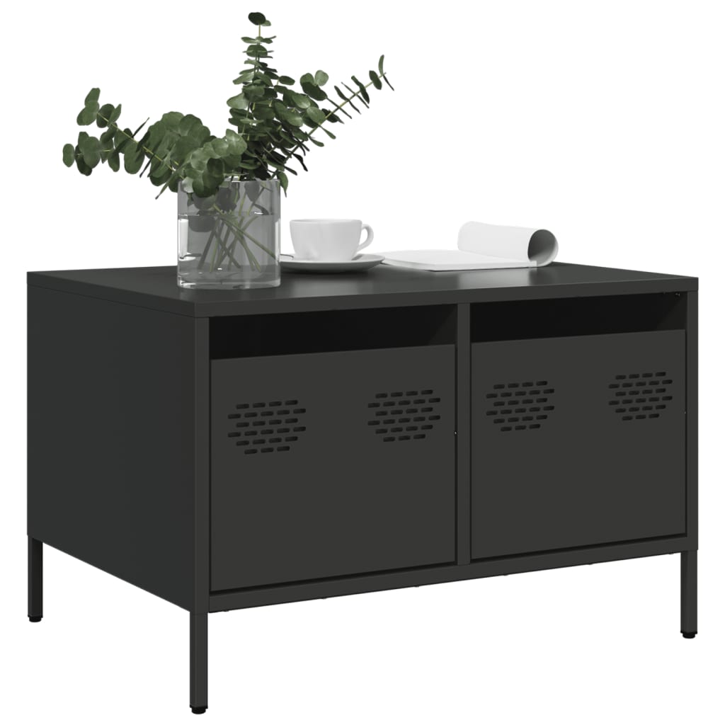 Meuble TV noir 68x50x43,5 cm acier laminé à froid - XIOS