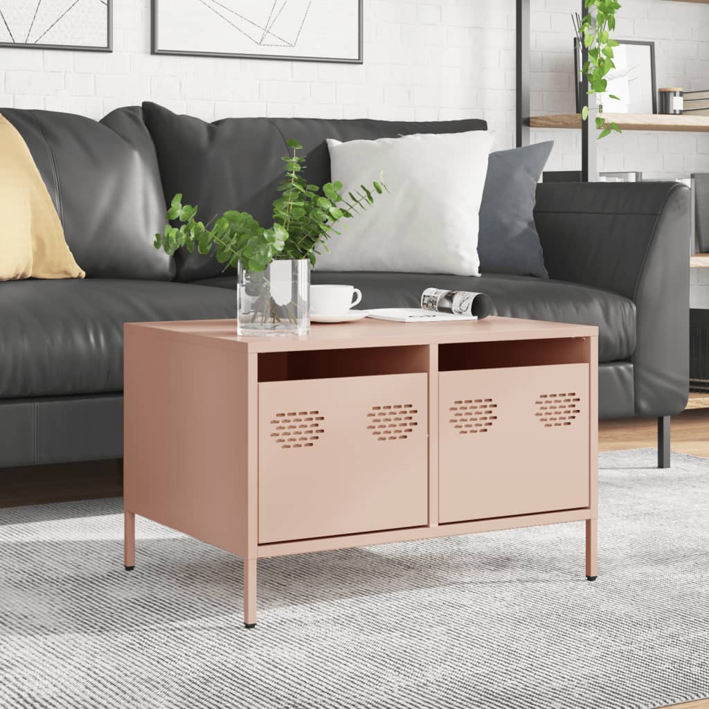 Meuble TV rose 68x50x43,5 cm acier laminé à froid - XIOS