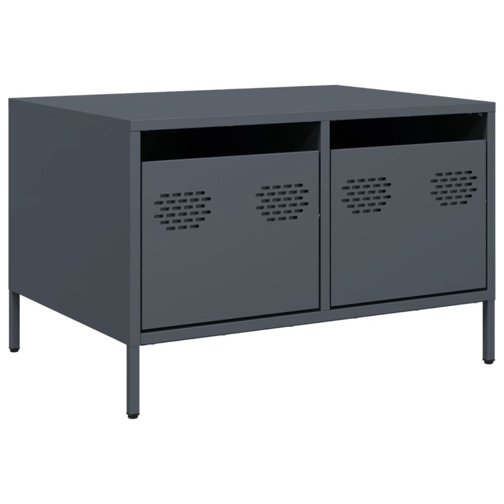 Meuble TV anthracite 68x50x43,5 cm acier laminé à froid - XIOS