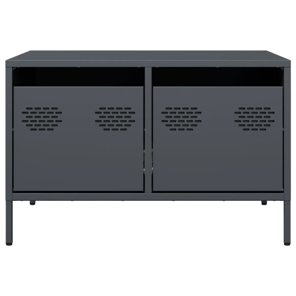 Meuble TV anthracite 68x50x43,5 cm acier laminé à froid - XIOS