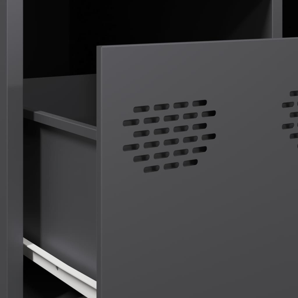 Meuble TV anthracite 68x50x43,5 cm acier laminé à froid - XIOS