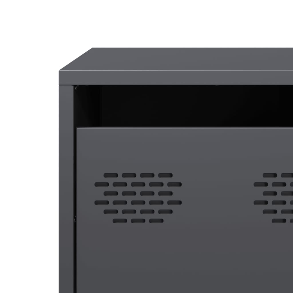 Meuble TV anthracite 68x50x43,5 cm acier laminé à froid - XIOS