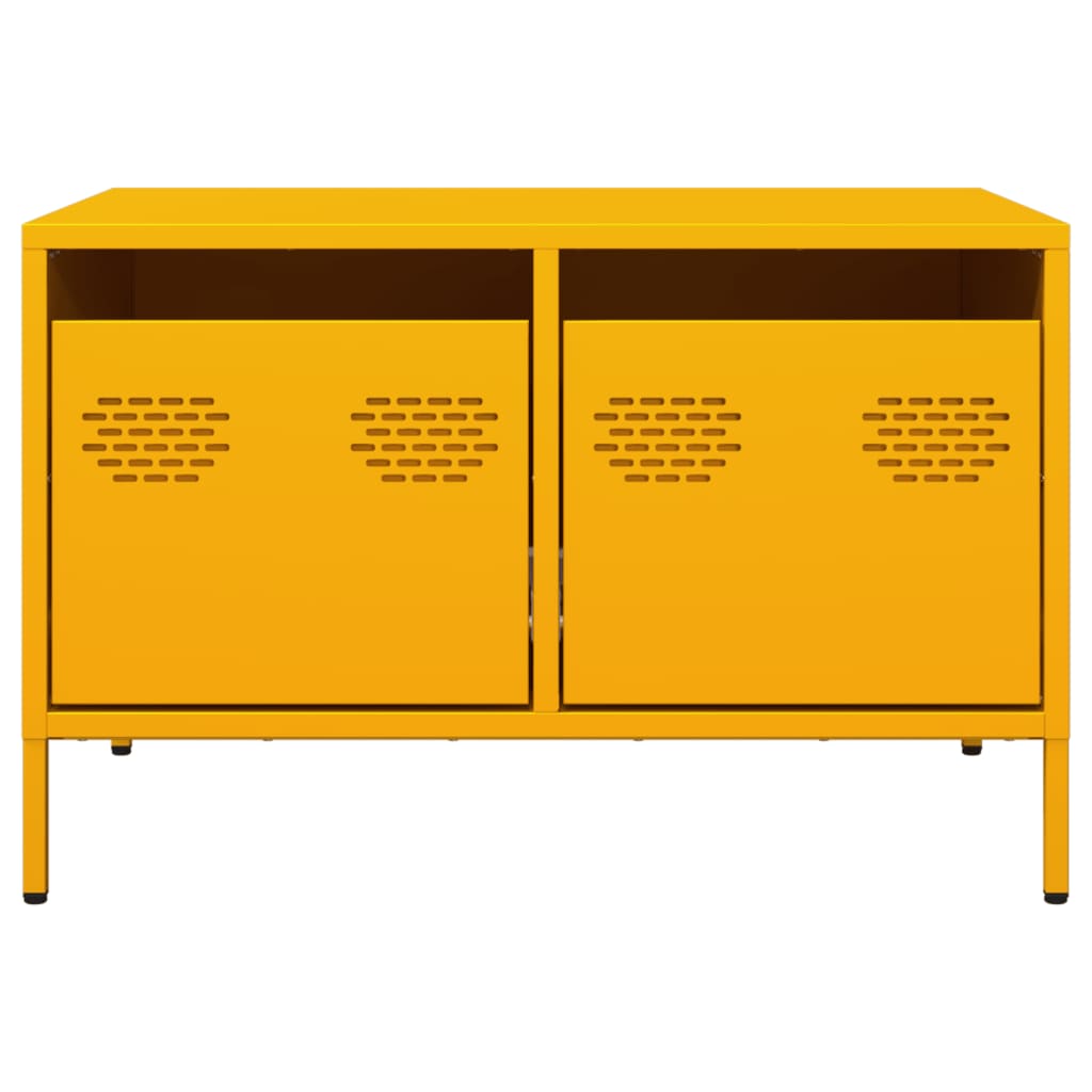 Meuble TV jaune moutarde 68x50x43,5 cm acier laminé à froid - XIOS