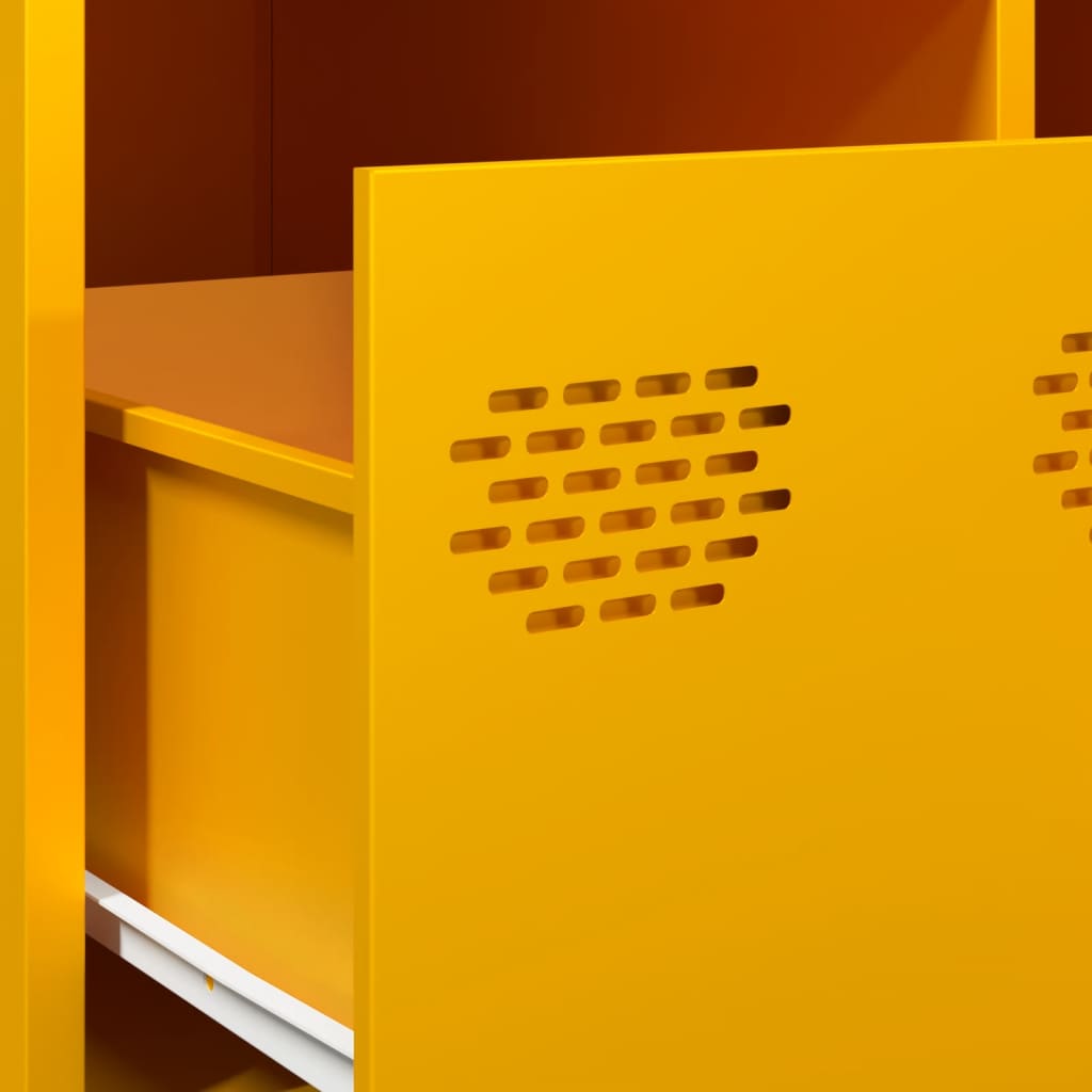 Meuble TV jaune moutarde 68x50x43,5 cm acier laminé à froid - XIOS