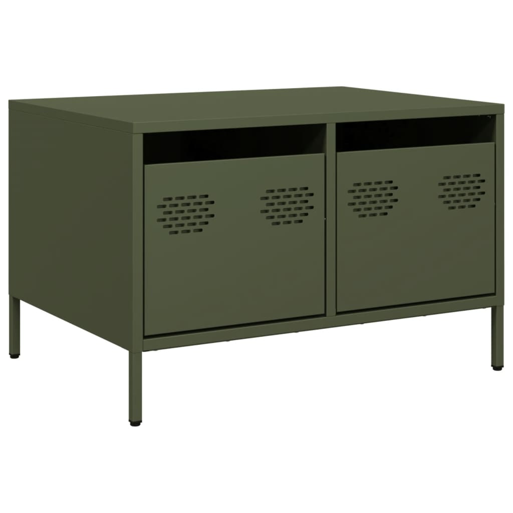 Meuble TV vert olive 68x50x43,5 cm acier laminé à froid - XIOS