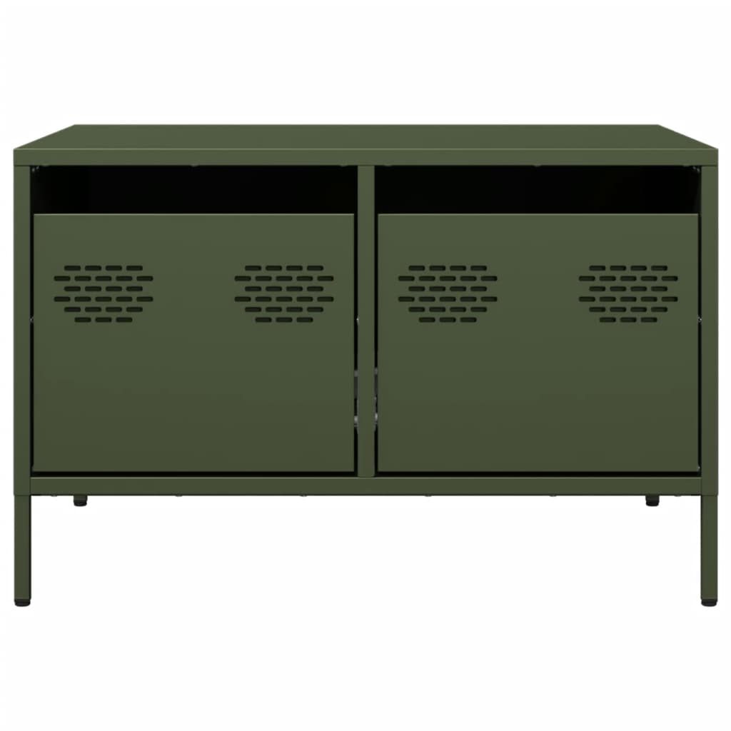 Meuble TV vert olive 68x50x43,5 cm acier laminé à froid - XIOS