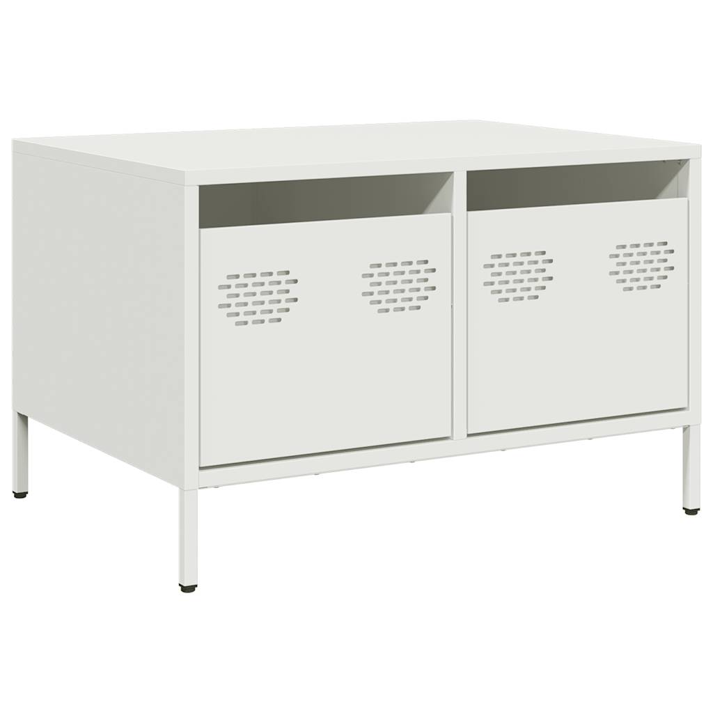 Meuble TV blanc 68x50x43,5 cm acier laminé à froid - XIOS