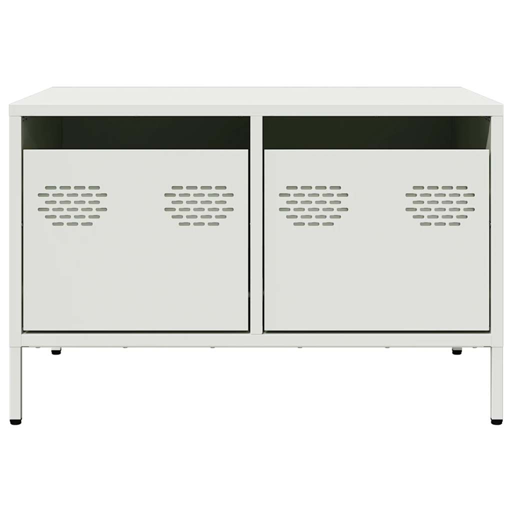 Meuble TV blanc 68x50x43,5 cm acier laminé à froid - XIOS