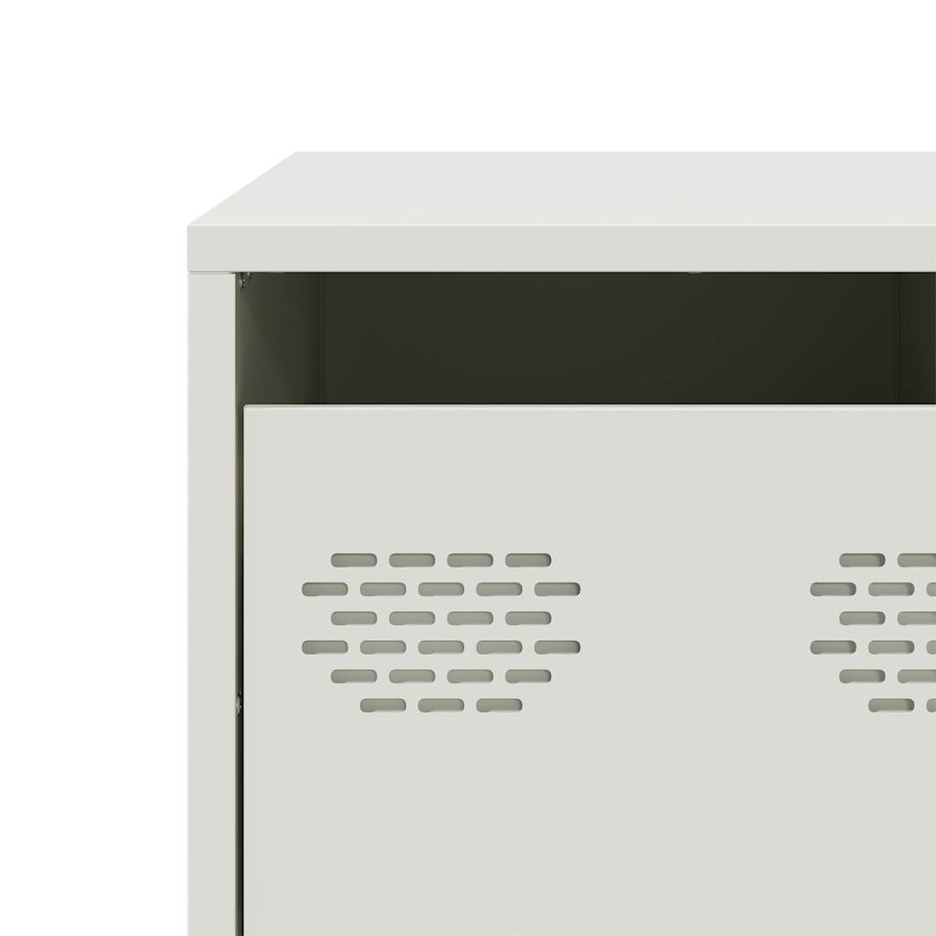 Meuble TV blanc 68x50x43,5 cm acier laminé à froid - XIOS