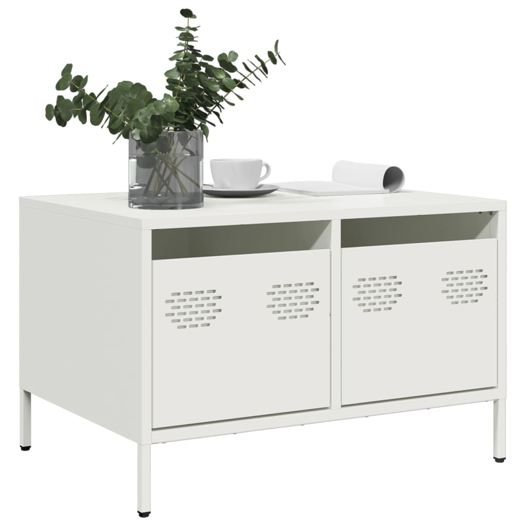 Meuble TV blanc 68x50x43,5 cm acier laminé à froid - XIOS