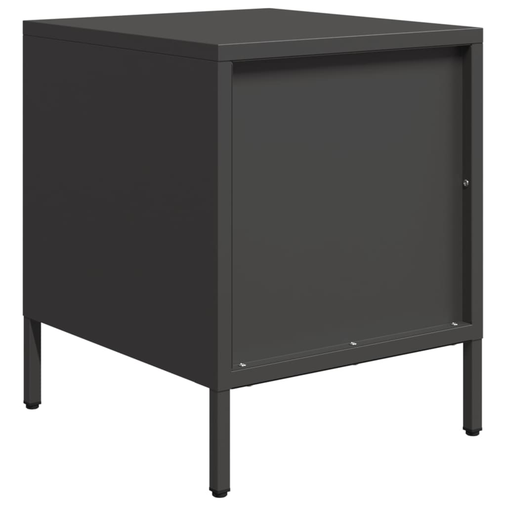 Tables de chevet 2 pcs noir 35x39x43,5 cm acier
