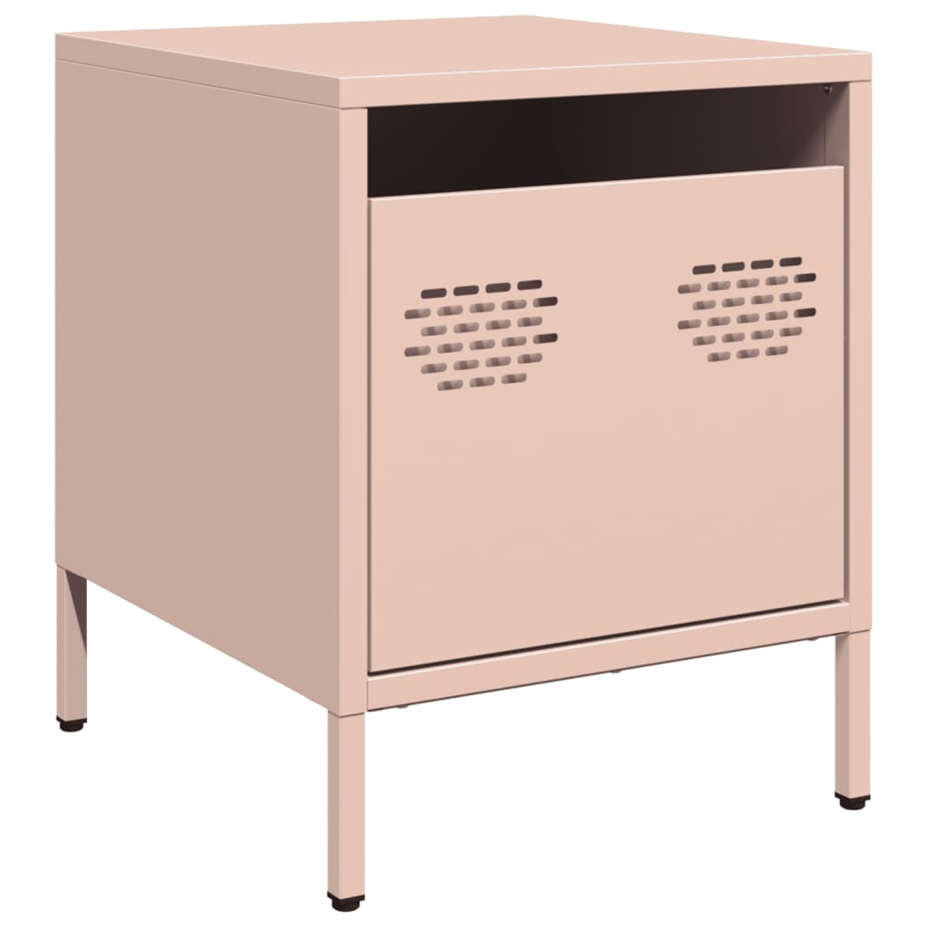 Table de chevet rose 35x39x43,5 cm acier - XIOS