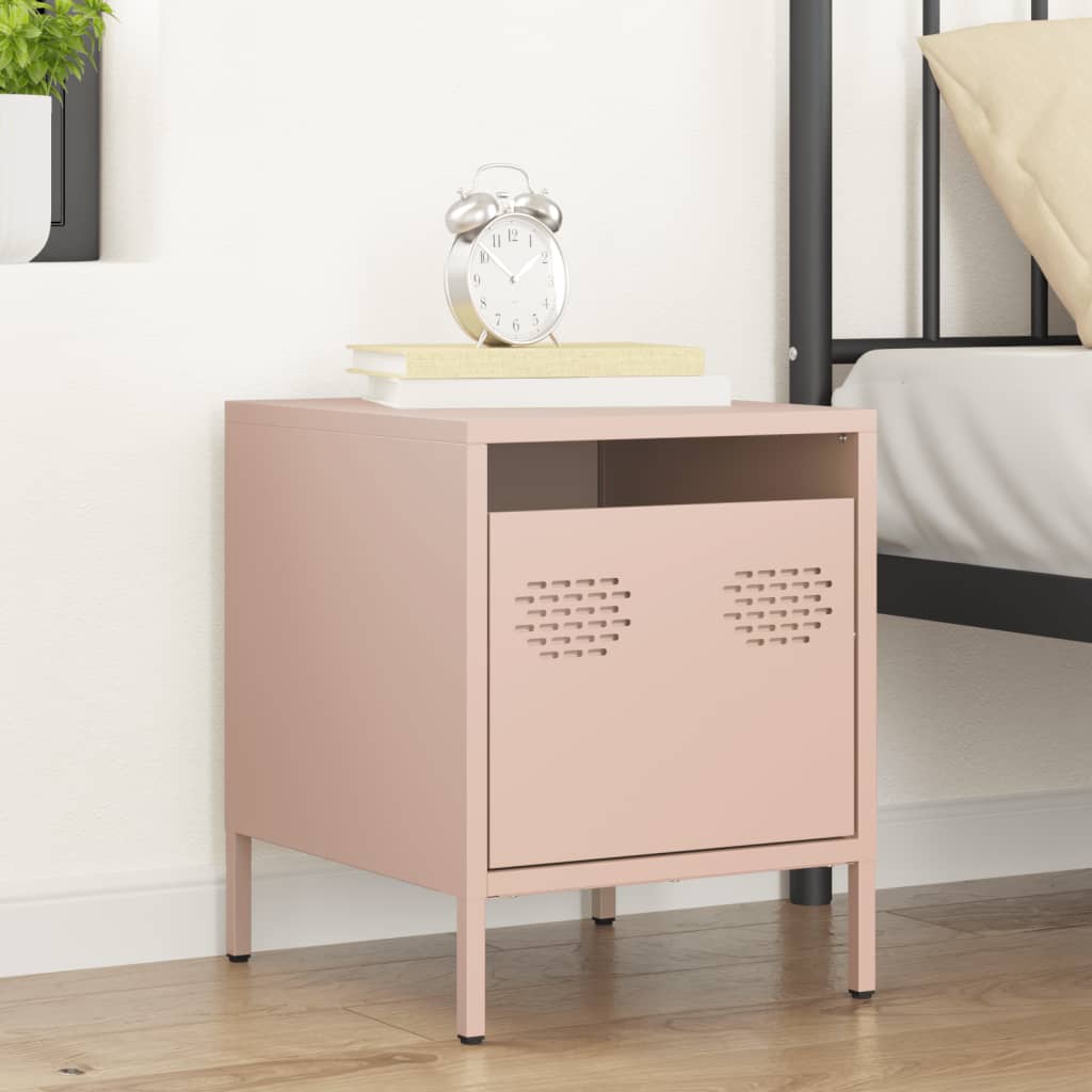 Table de chevet rose 35x39x43,5 cm acier - XIOS