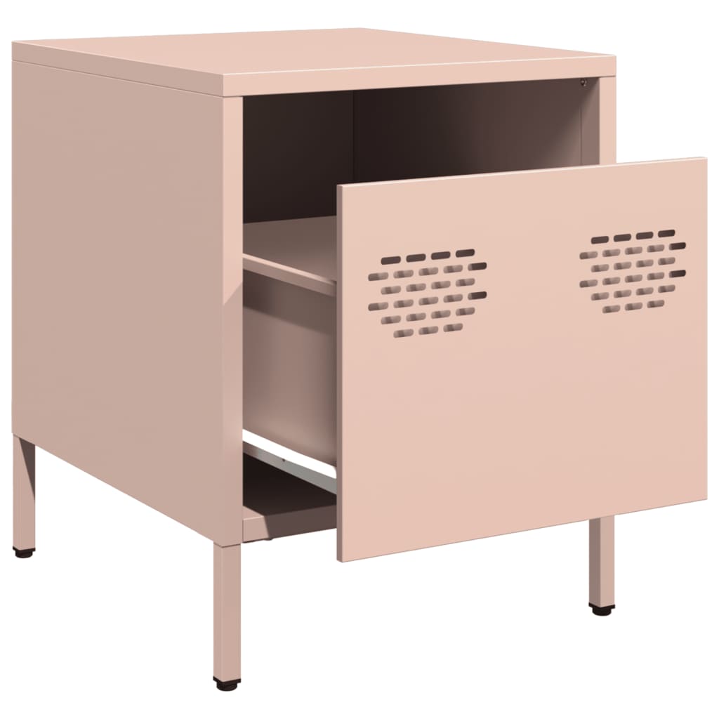 Table de chevet rose 35x39x43,5 cm acier - XIOS