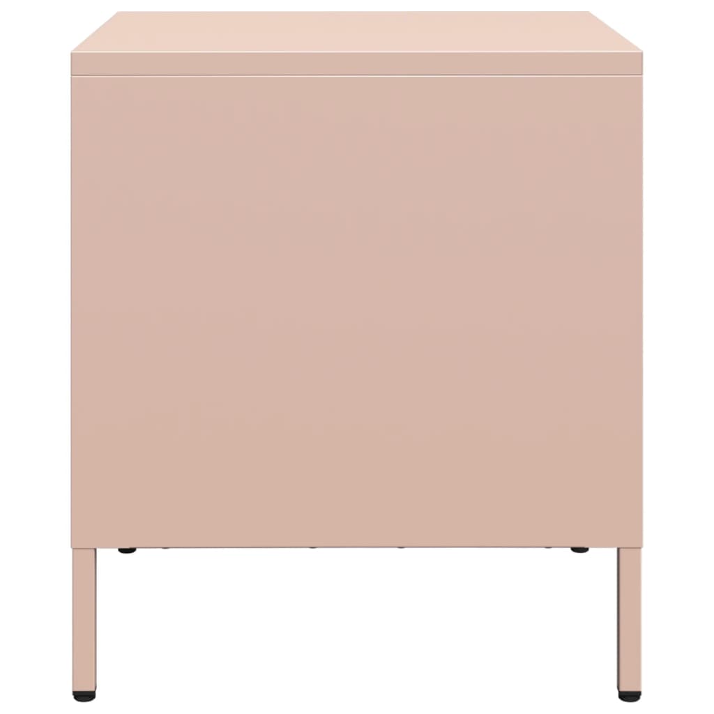 Table de chevet rose 35x39x43,5 cm acier - XIOS