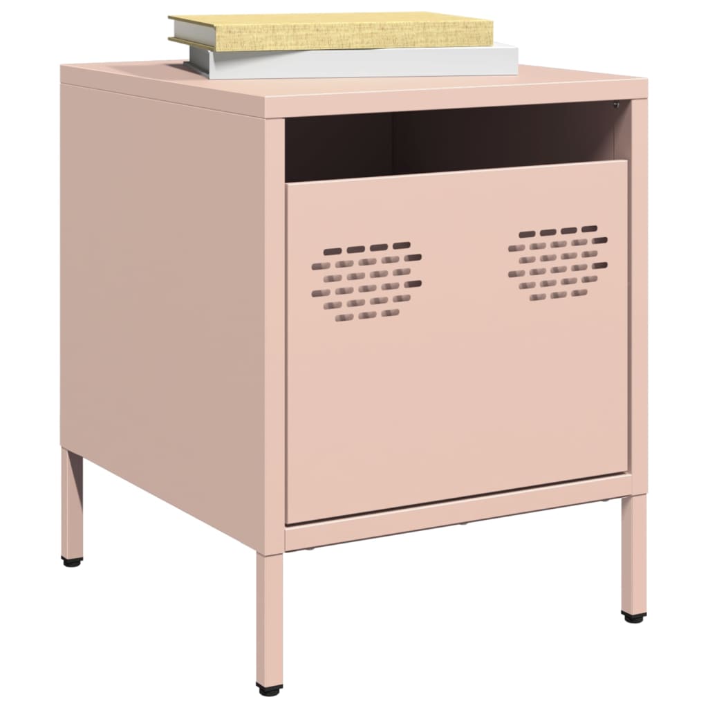 Table de chevet rose 35x39x43,5 cm acier - XIOS