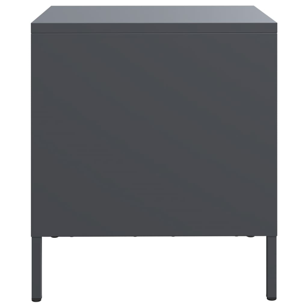 Tables de chevet 2 pcs anthracite 35x39x43,5 cm acier