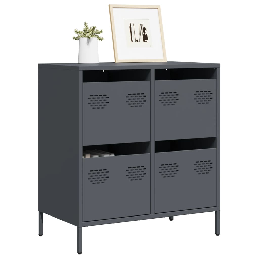 Buffet anthracite 68x39x73,5 cm acier laminé à froid - XIOS