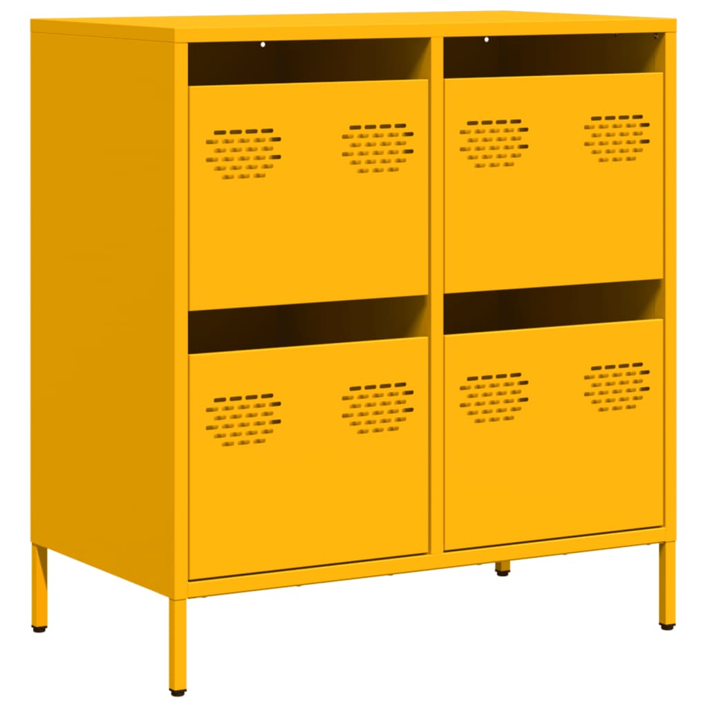 Buffet jaune moutarde 68x39x73,5 cm acier laminé à froid - XIOS