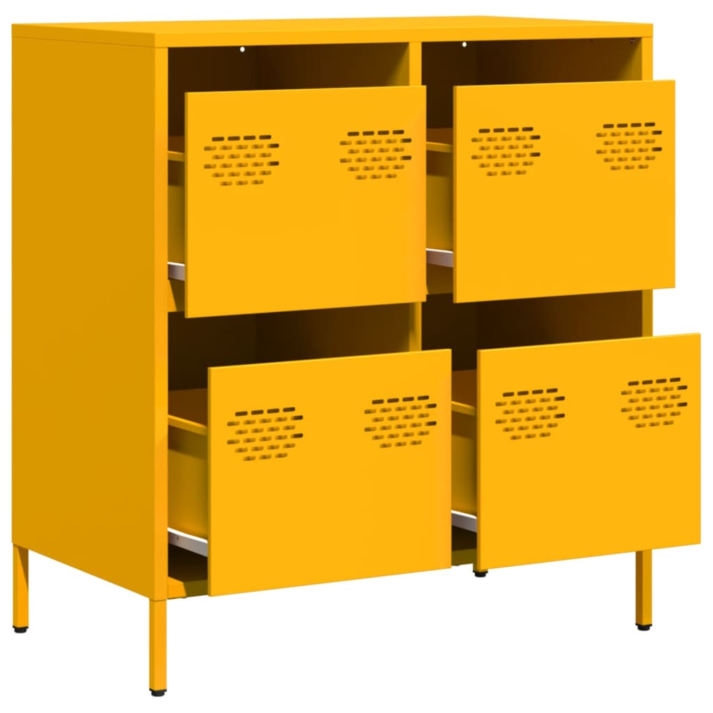 Buffet jaune moutarde 68x39x73,5 cm acier laminé à froid - XIOS