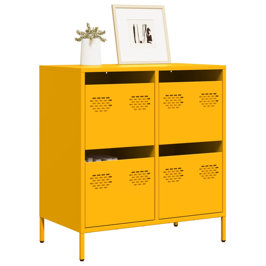 Buffet jaune moutarde 68x39x73,5 cm acier laminé à froid - XIOS
